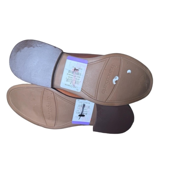 New Franco Sarto Ankle Boots Womens Size 7 Brown Tan Pebbled Leather Block Heel - Picture 5 of 5